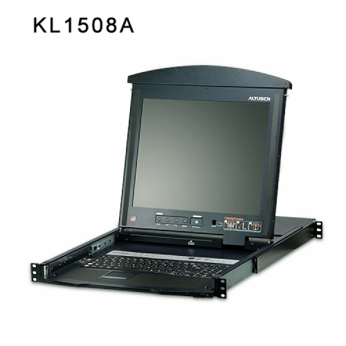 에이텐샵,[옵션에 가격기재]8-포트 Cat 5 듀얼 레일 LCD KVM 스위치 with 데이지 체인 포트 KL1508A